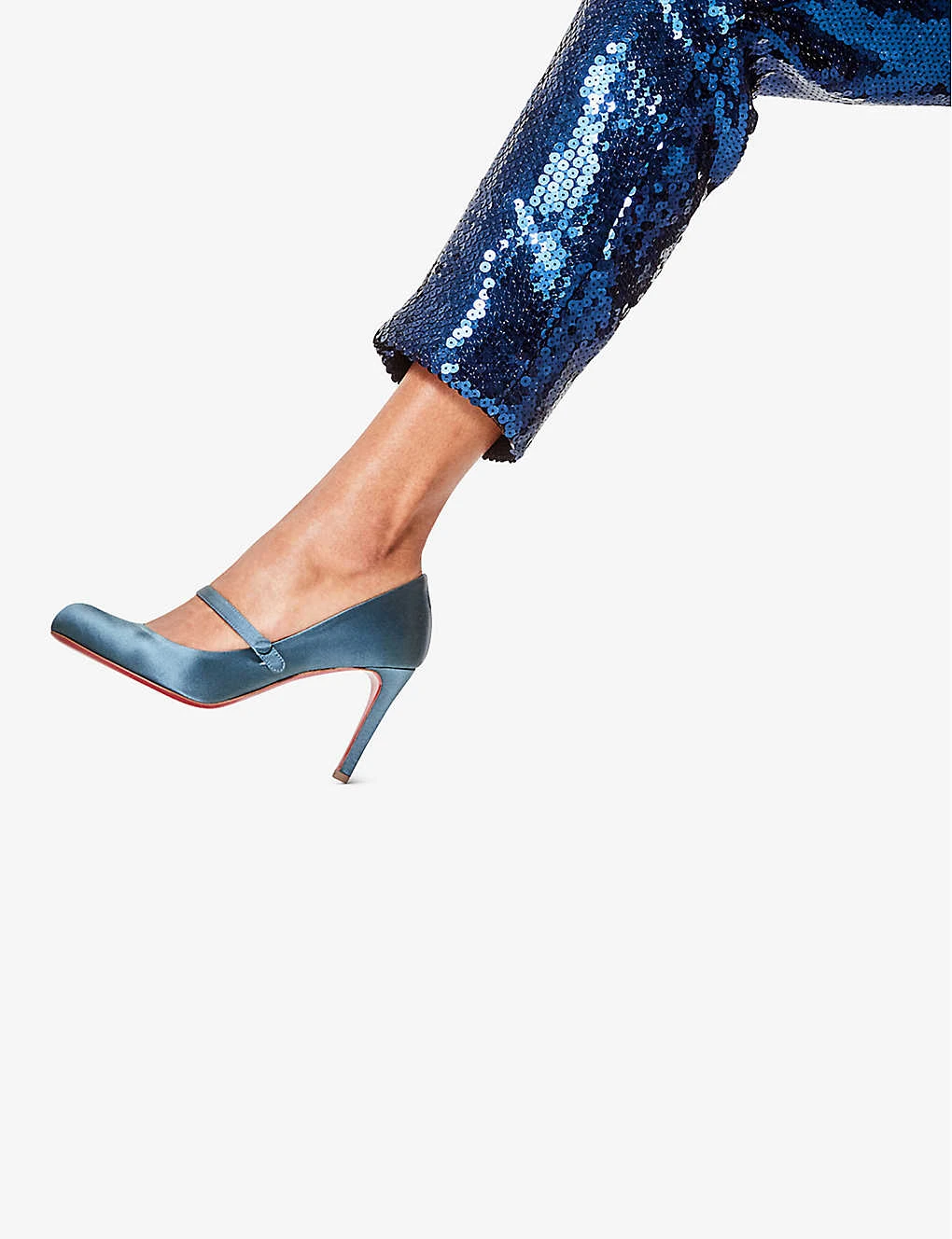 Christian Louboutin Pumppie Wallis 85 Satin Heeled Pumps - Image 2