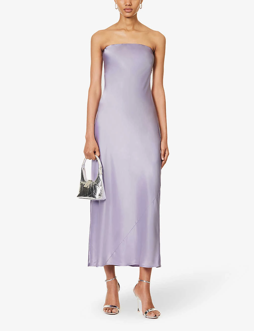 Joana Strapless Silk Midi Dress - Image 2