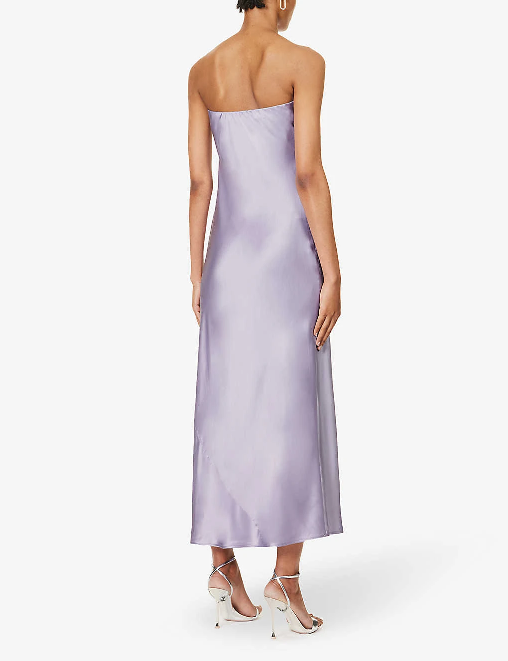 Joana Strapless Silk Midi Dress - Image 4