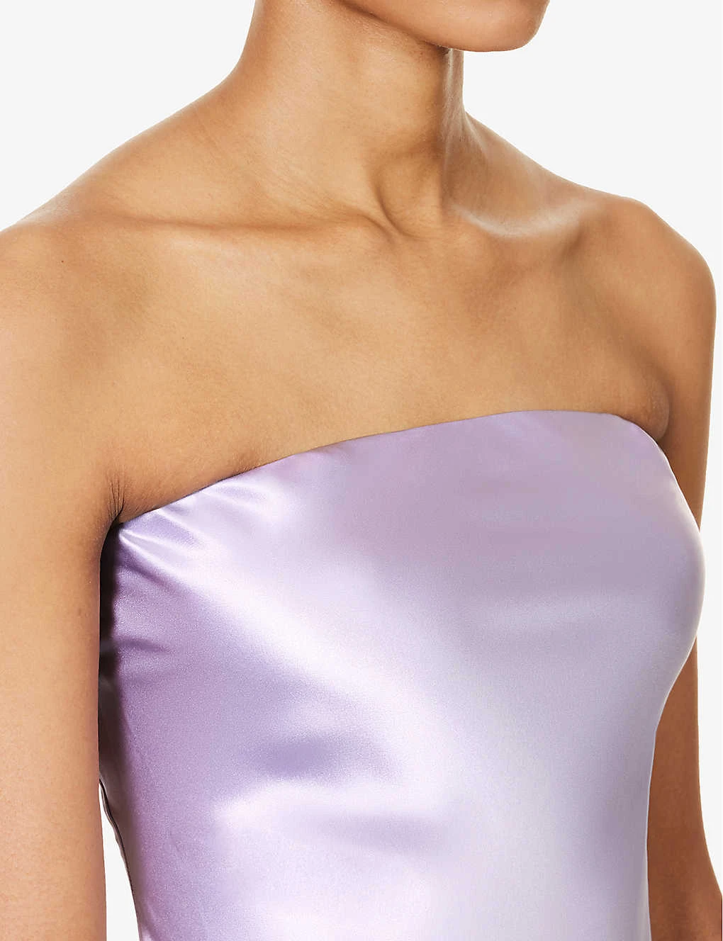 Joana Strapless Silk Midi Dress - Image 5