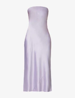 Joana Strapless Silk Midi Dress