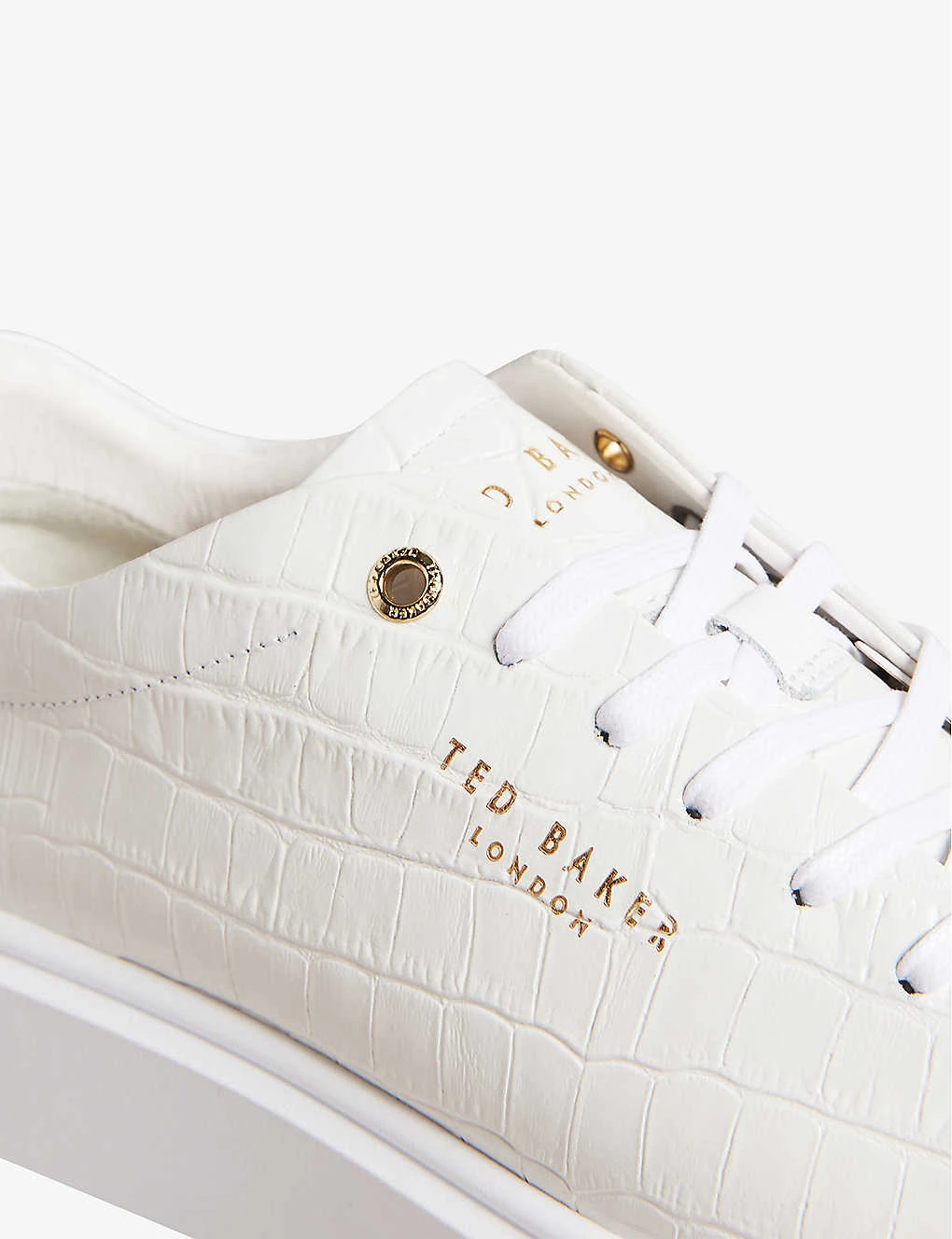 Ted Baker Artimi Croc-embossed Leather Low-top Trainers - Image 2