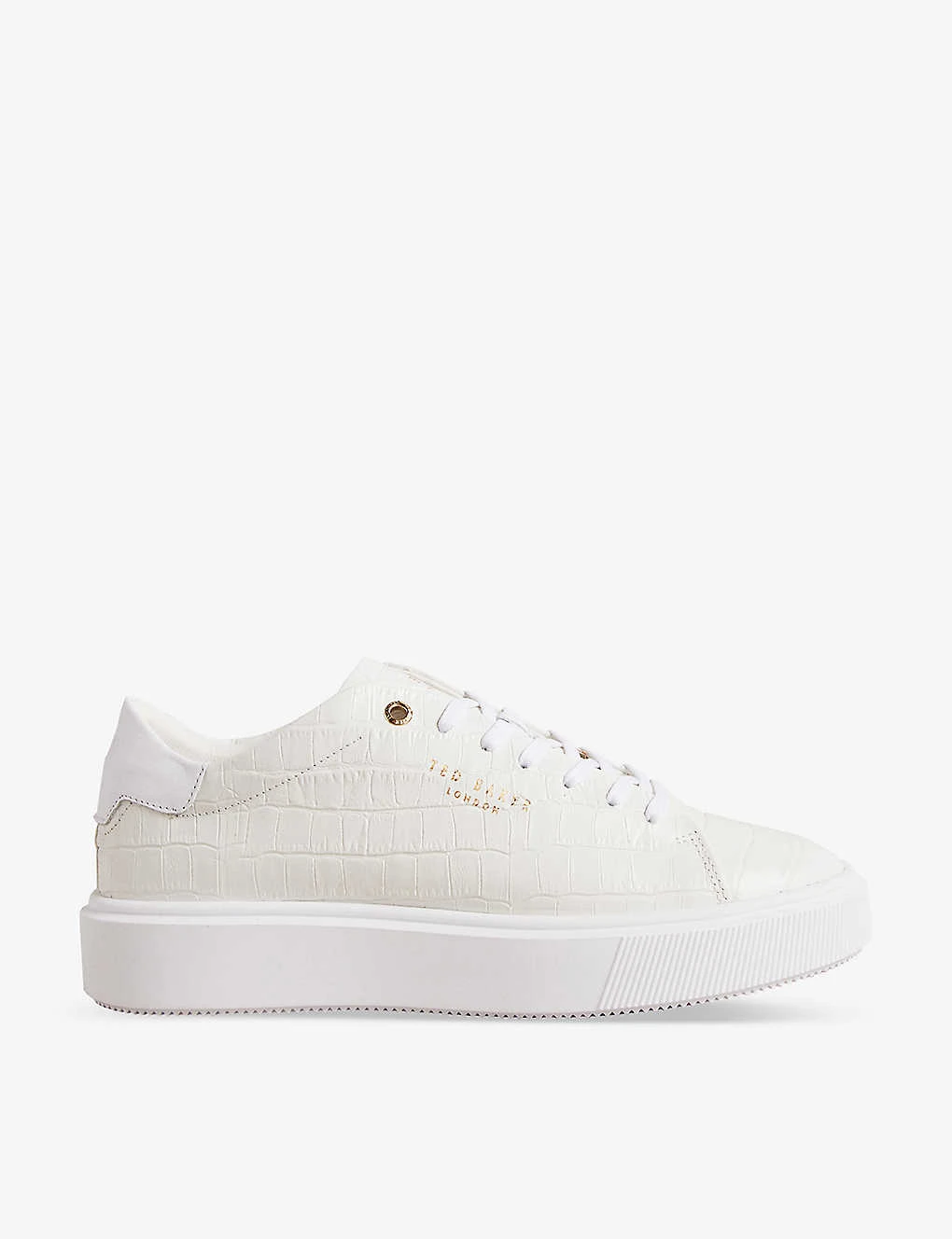 Ted Baker Artimi Croc-embossed Leather Low-top Trainers
