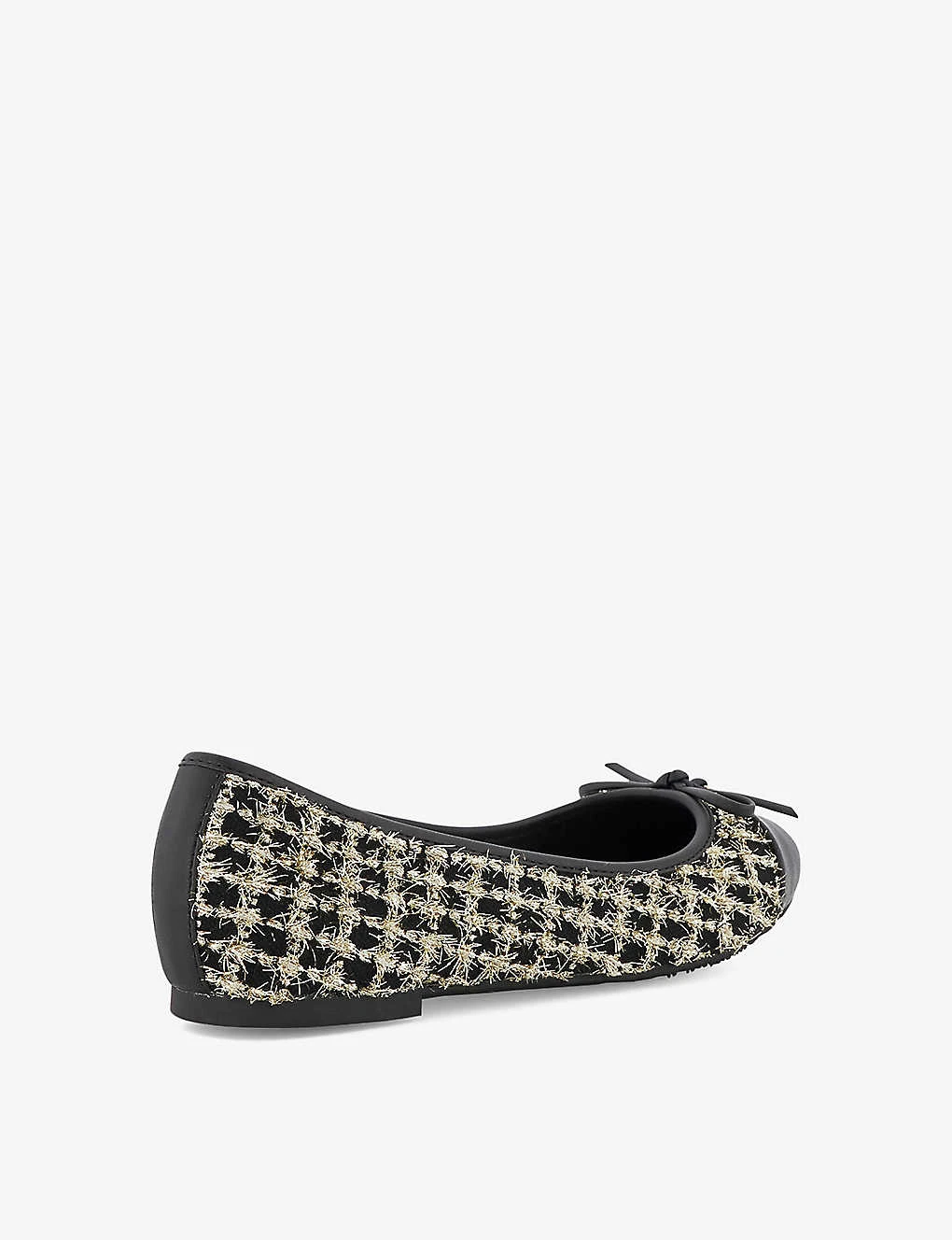 Dune Hallo Check-textured Woven Ballet Pumps - Image 4